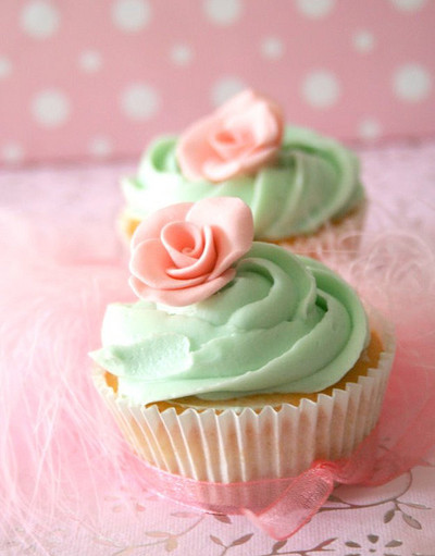 Pink and Green Cupcakes