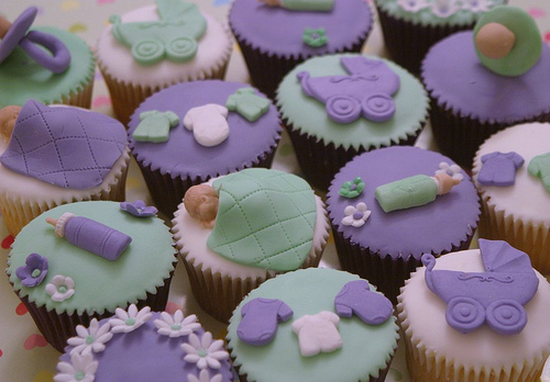 Pink and Purple Baby Shower Cupcakes Pink and Purple Baby Shower Cupcakes