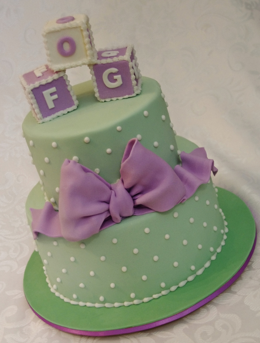 Purple Green Baby Shower Cake Purple Green Baby Shower Cake