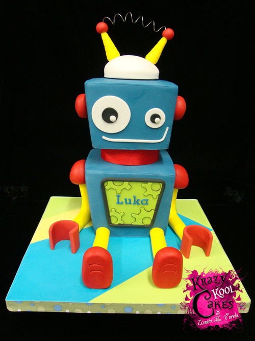 Robot Birthday Cake Robot Birthday Cake
