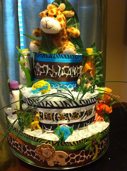 8 Photos of Jungle Safari Baby Shower Diaper Cakes 8 Photos of Jungle Safari Baby Shower Diaper Cakes