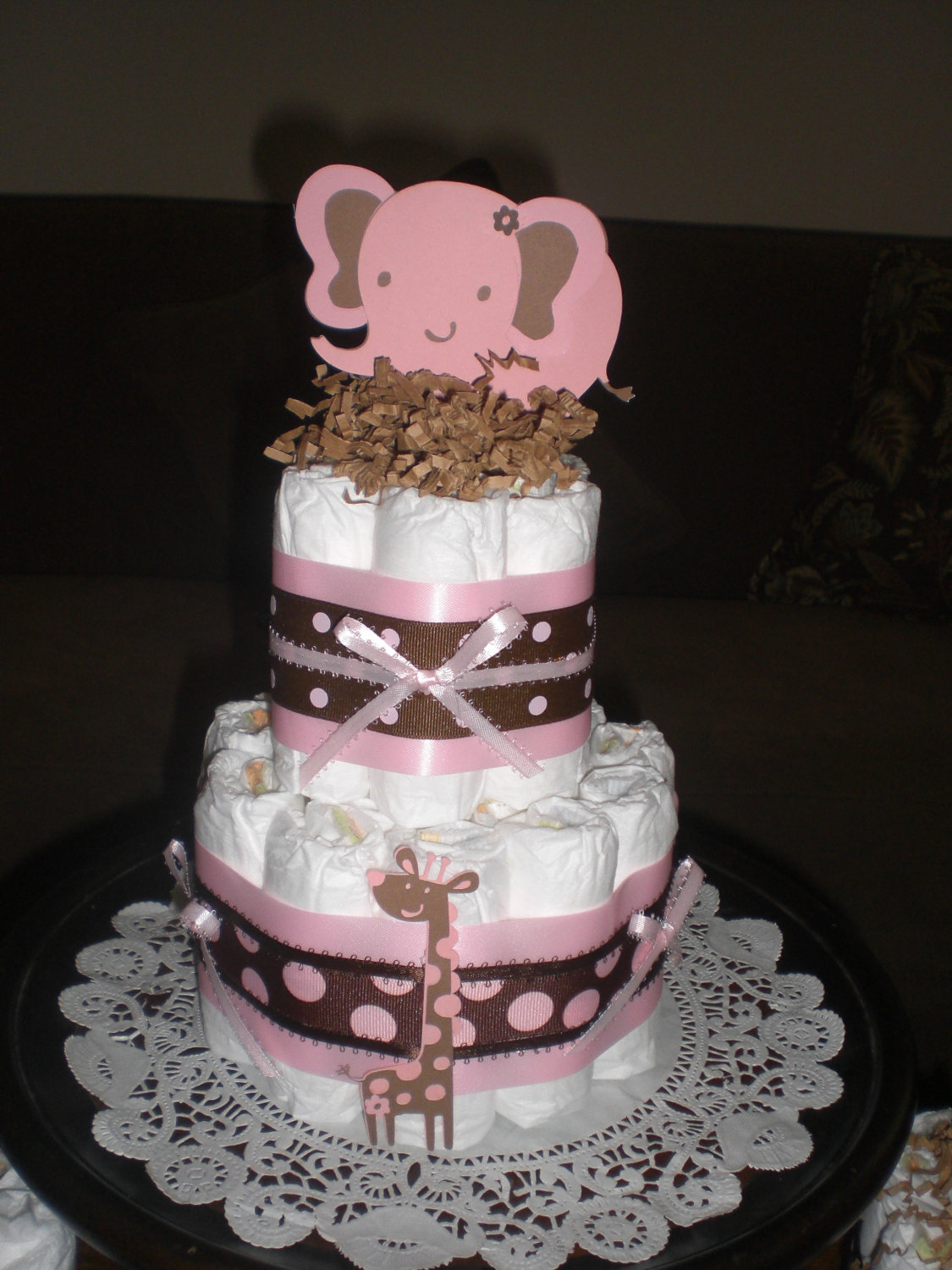 Safari Girl Baby Shower Diaper Cake Safari Girl Baby Shower Diaper Cake