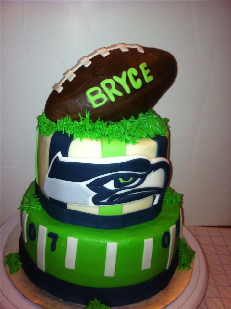 Seattle Seahawks Football Cake