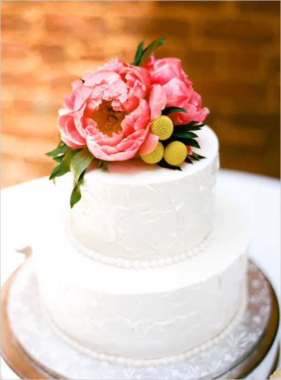 Simple Wedding Cake Topper with Flower