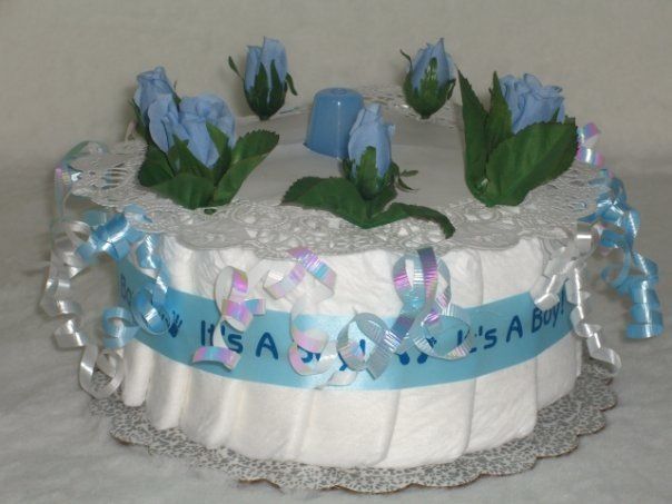 Single Layer Boy Diaper Cakes Single Layer Boy Diaper Cakes