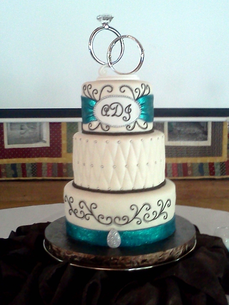 Teal Wedding Cake