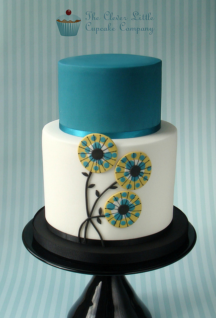 Teal Wedding Cake