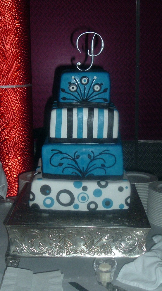 Teal Wedding Cake