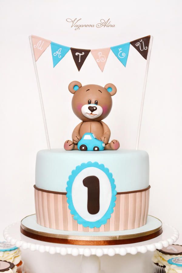 Teddy Bear First Birthday Boy Cake Ideas