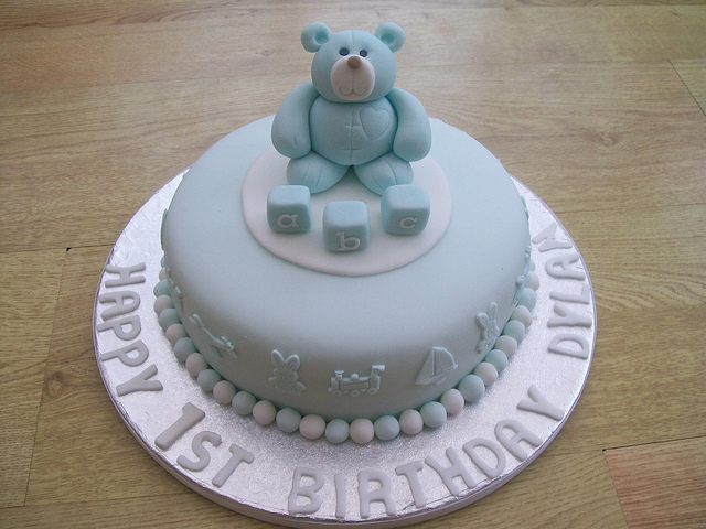 Teddy Bear First Birthday Cake