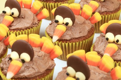 Thanksgiving Turkey Candy Corn Cupcakes Recipe