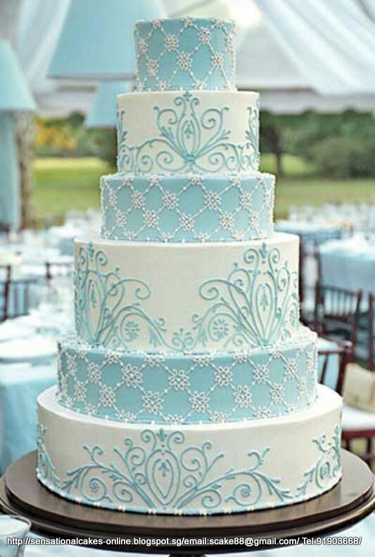Tiffany Blue and Silver Wedding Cake Tiffany Blue and Silver Wedding Cake