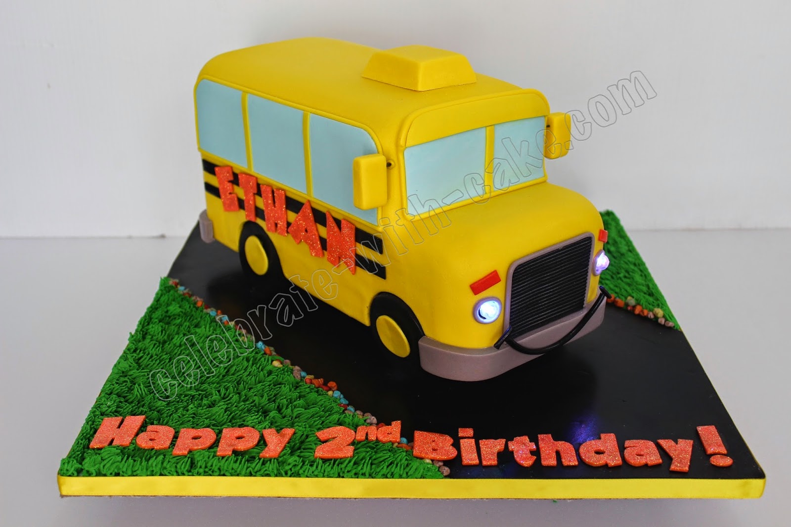 Yellow School Bus Birthday Cake