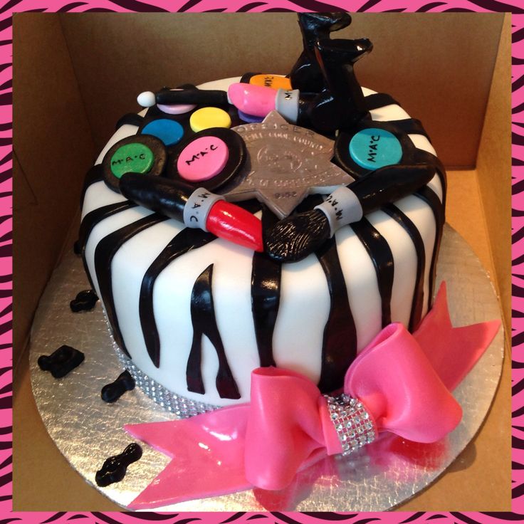 Zebra Print Make Up Cake