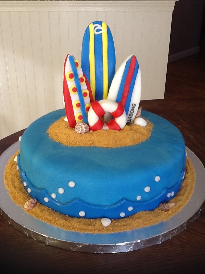 Beach Fondant Birthday Cakes