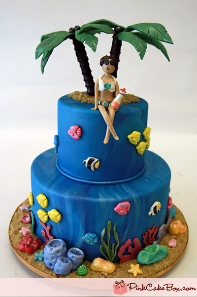 Beach Themed Birthday Cake
