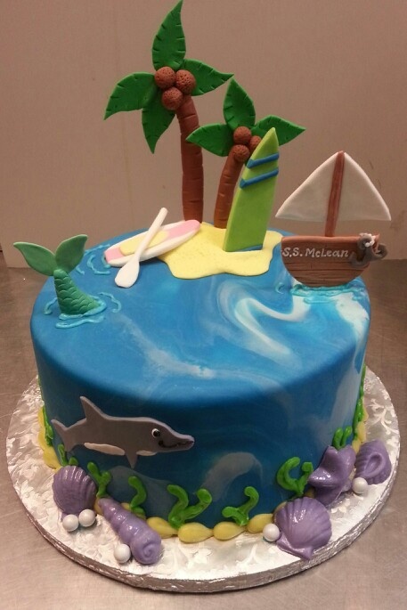 12 Photos of Beach Themed Fondant Cakes