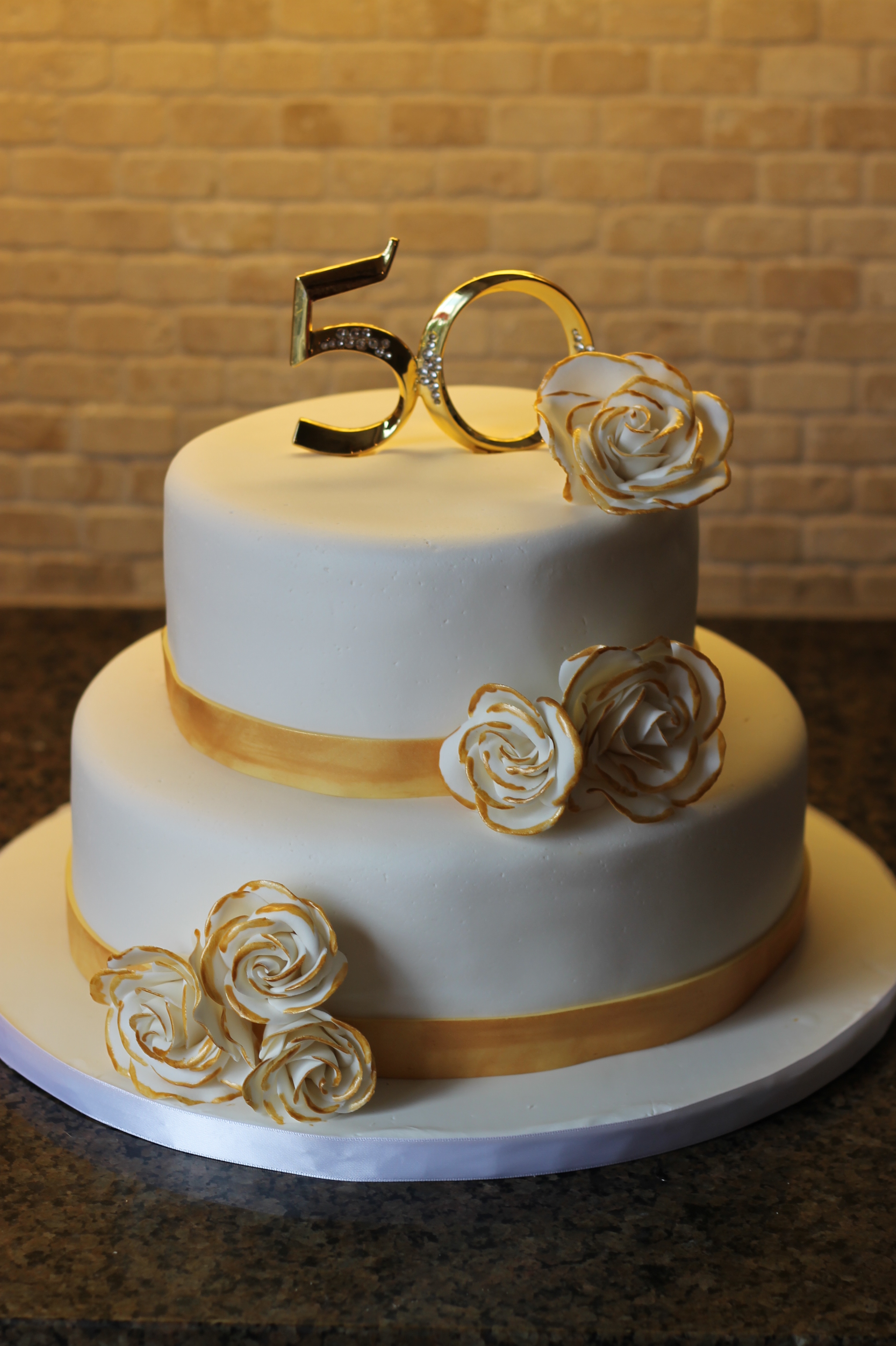 Black and Gold 50th Wedding Anniversary Cakes
