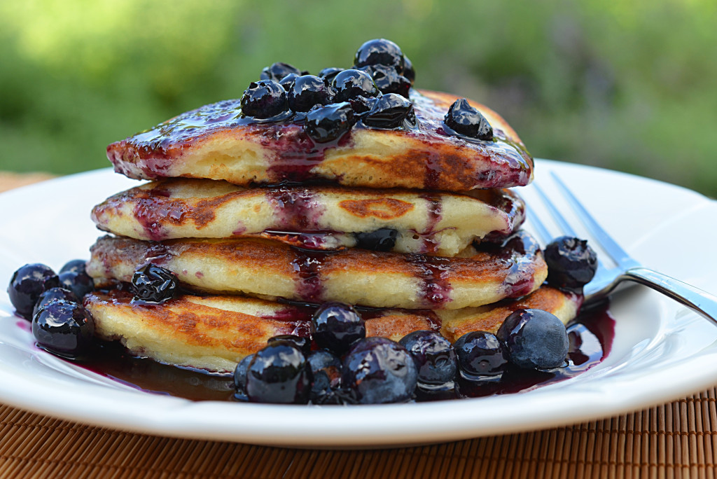 Blueberry Pancakes with Syrup