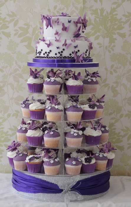 Butterfly Wedding Cake Purple S and Blues