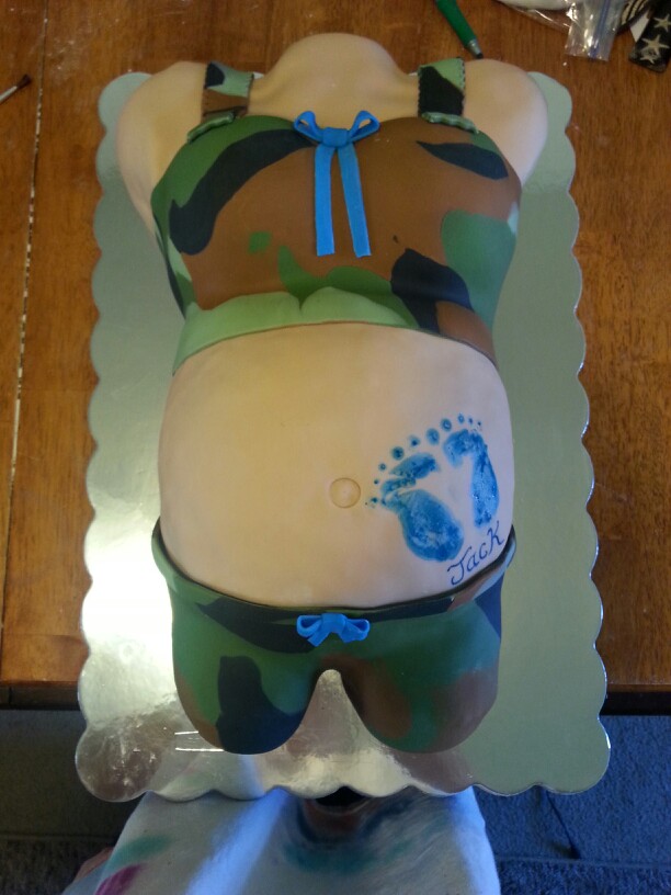 Camo Baby Shower Cake