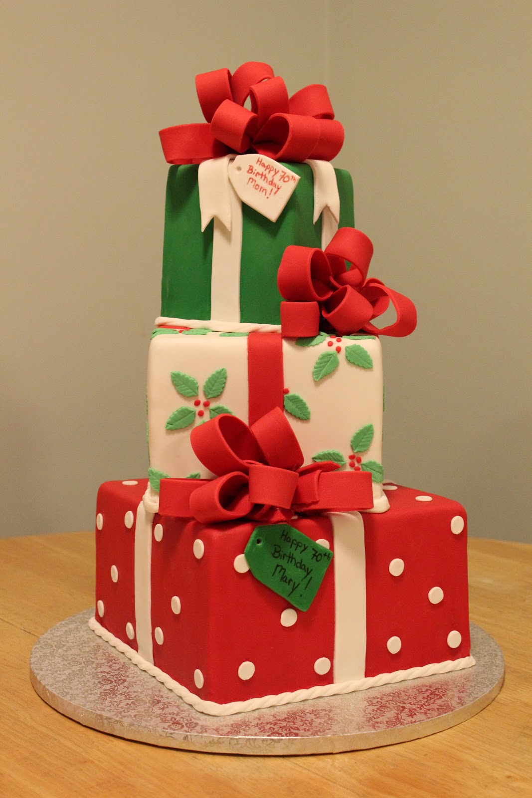 Christmas Present Birthday Cake