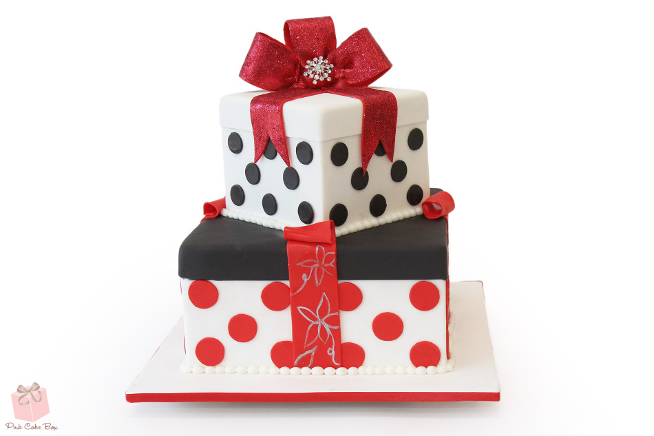 Christmas Red and White Birthday Cakes
