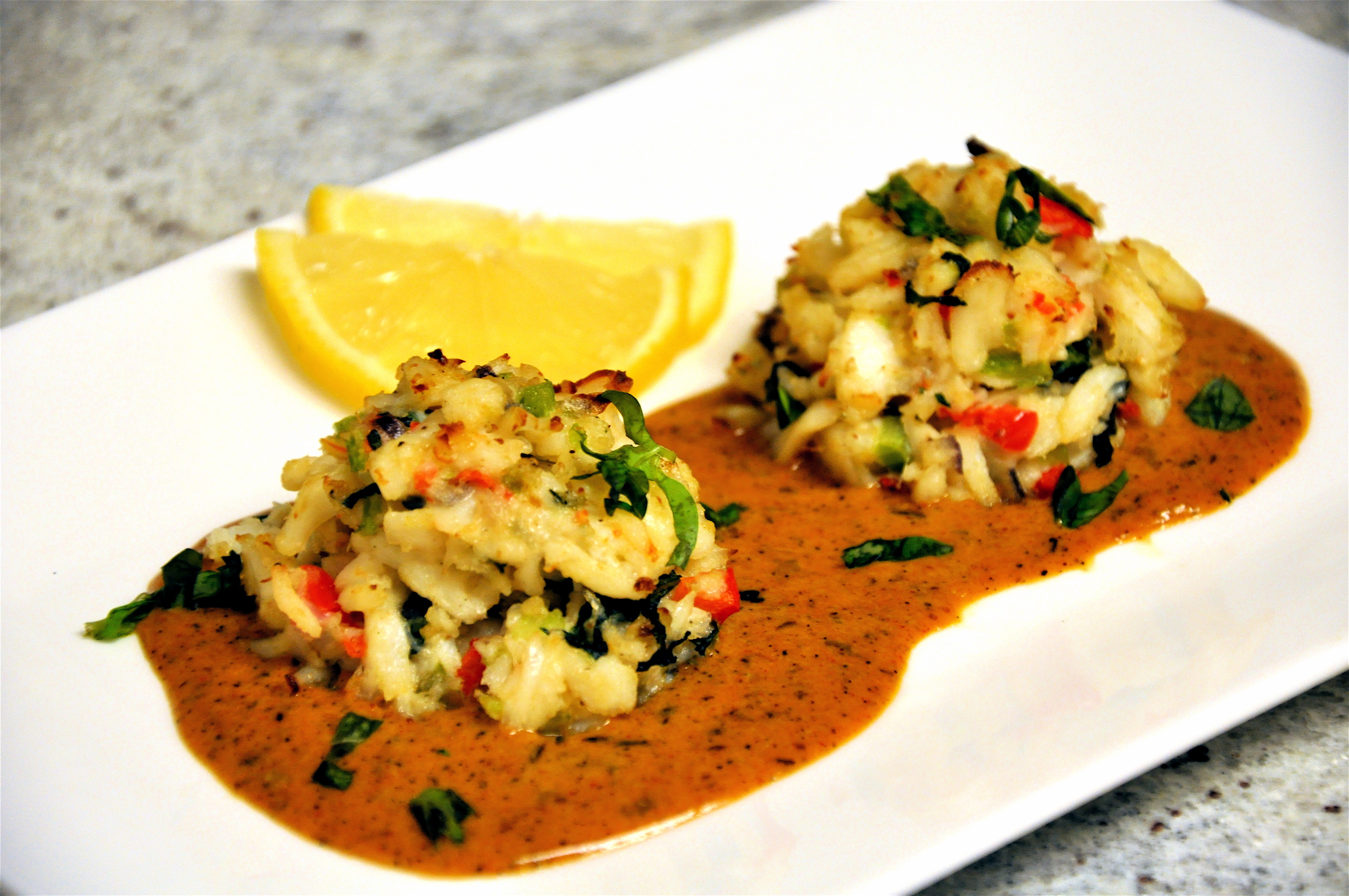 Crab Cakes with Lobster Sauce Crab Cakes with Lobster Sauce