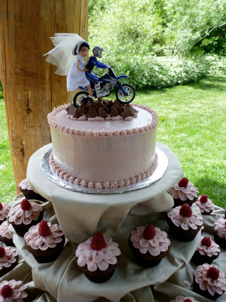 Dirt Bike Themed Wedding Cake