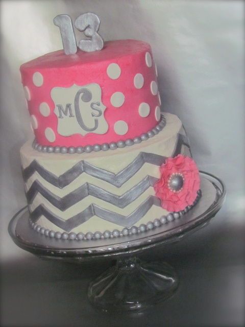 Girls Chevron Birthday Cakes