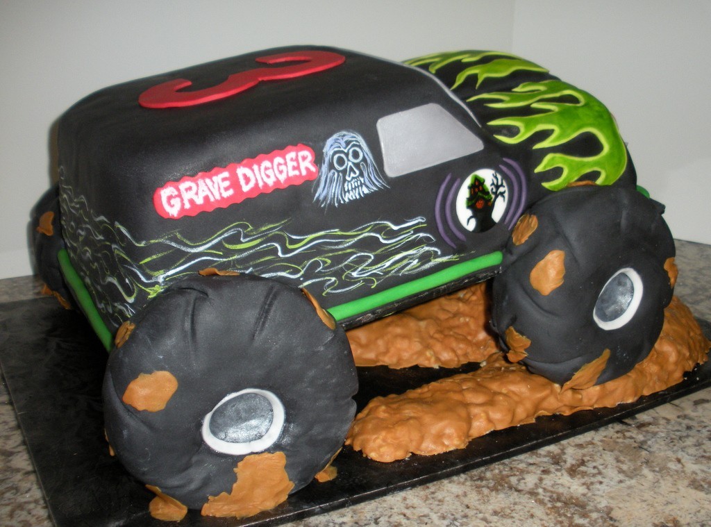 Grave Digger Monster Truck Cake