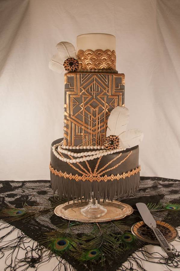 Great Gatsby Themed Wedding Cake Great Gatsby Themed Wedding Cake