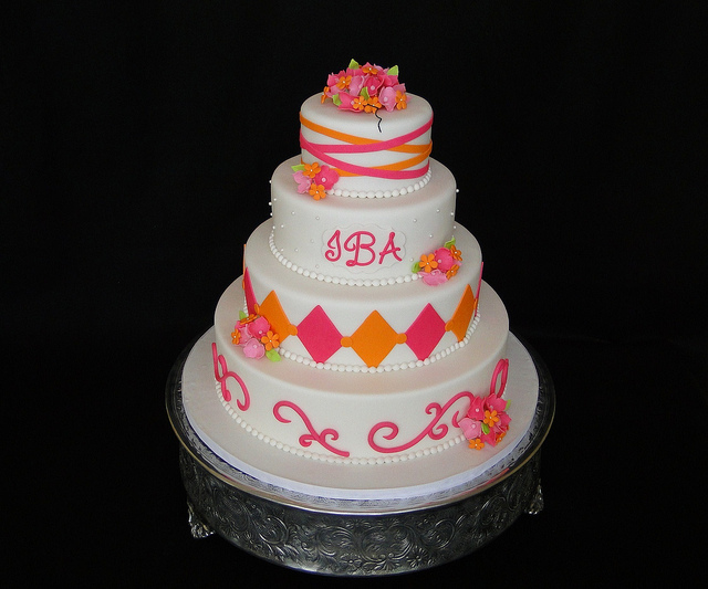 Hot Pink and Orange Wedding Cake Hot Pink and Orange Wedding Cake