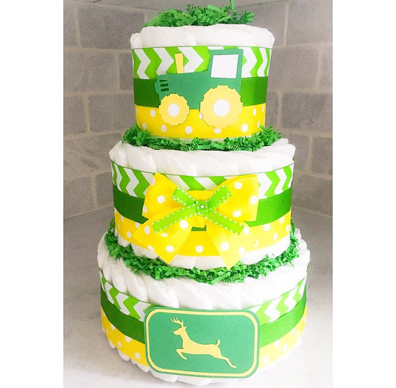 John Deere Tractor Diaper Cake