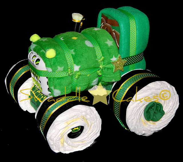 John Deere Tractor Diaper Cake