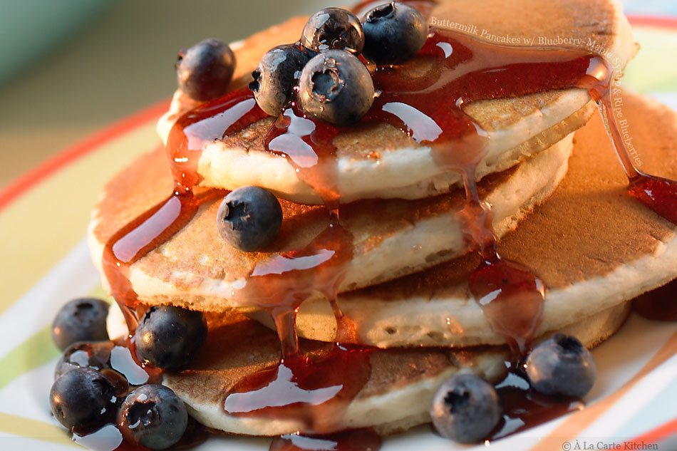 Maple Syrup and Pancakes with Blueberries