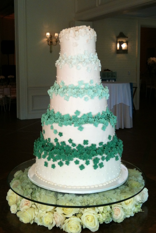 Mint Green Frosted Wedding Cake