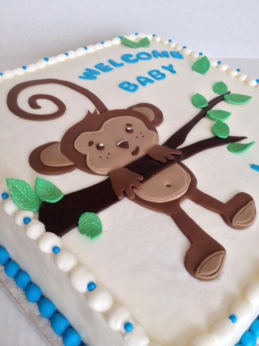 Monkey Baby Shower Cake