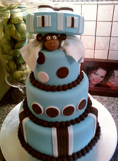 Monkey Baby Shower Cake