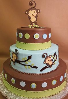 Monkey Baby Shower Cake