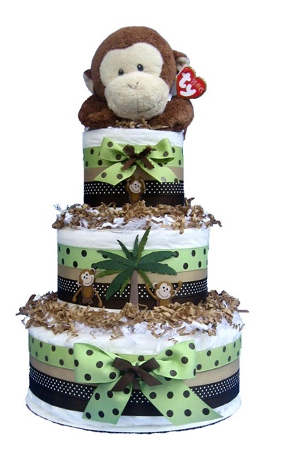 Monkey Baby Shower Diaper Cake