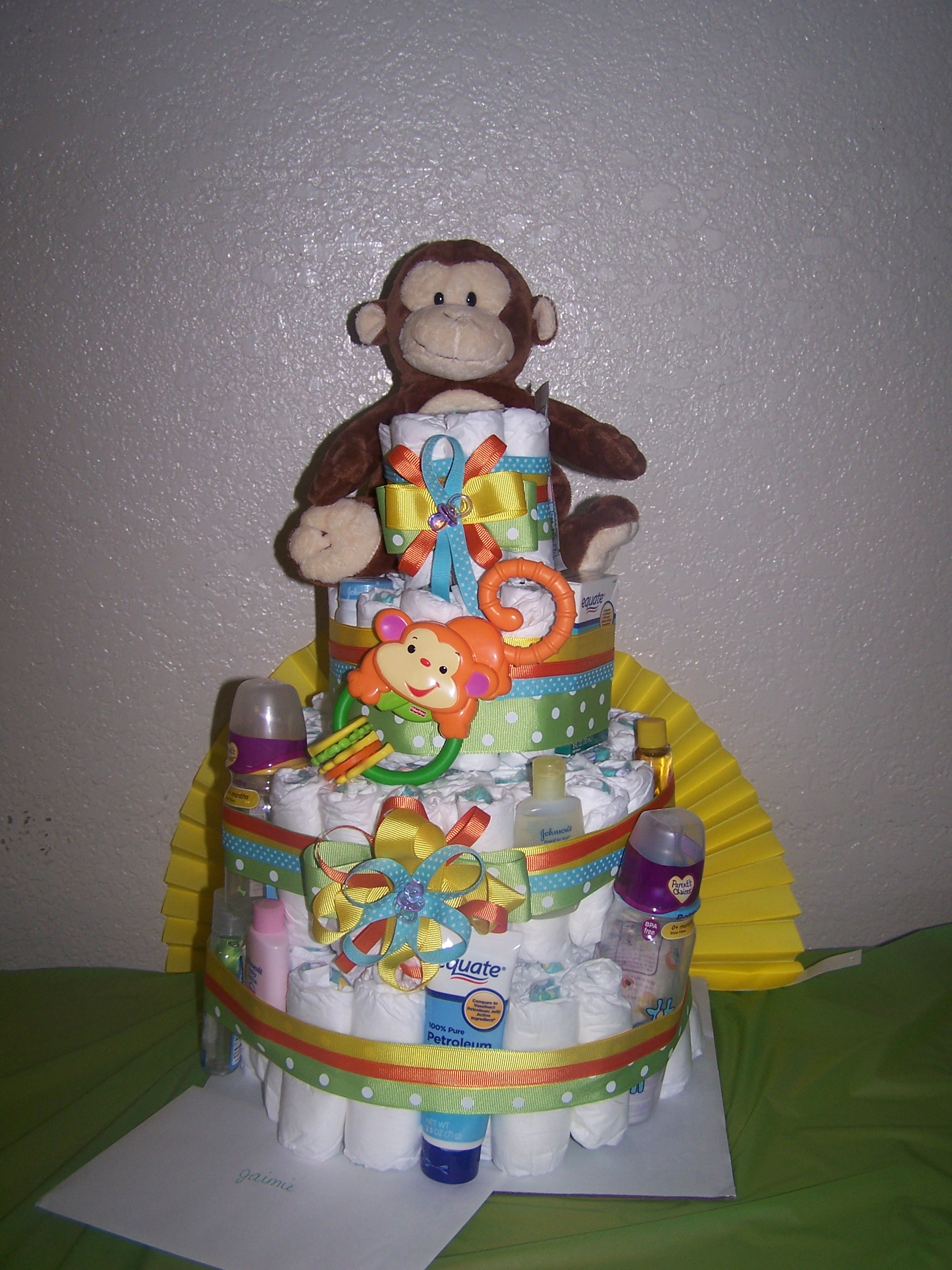 Monkey Diaper Cake Monkey Diaper Cake