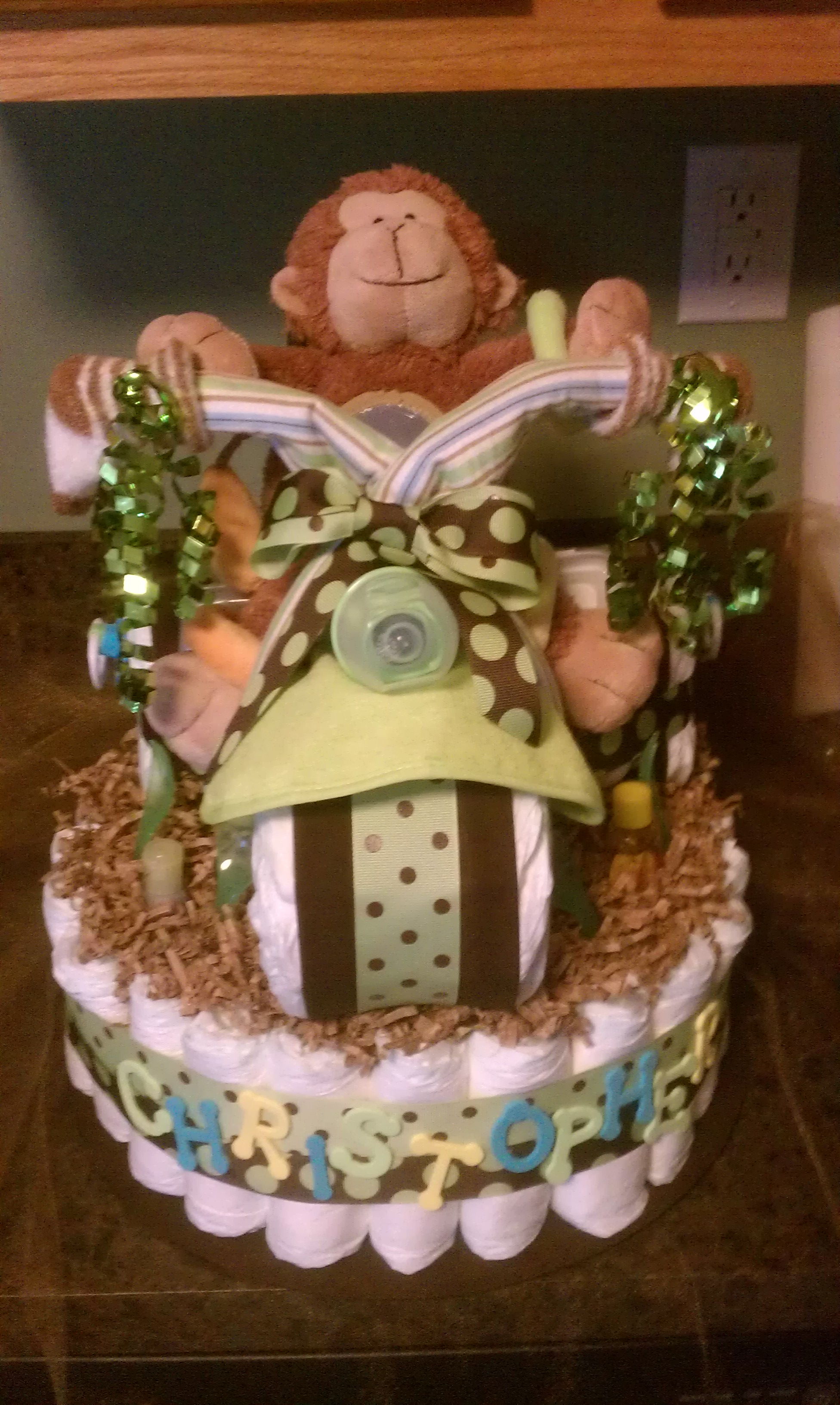 Monkey Tricycle Diaper Cake