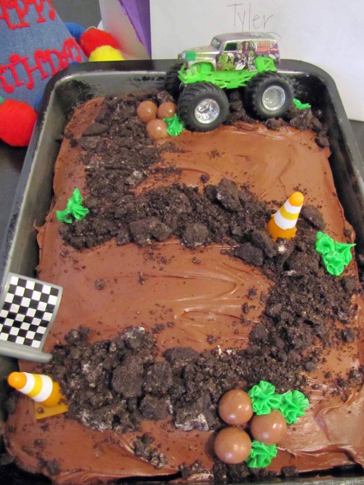 Monster Truck Themed Birthday Cake