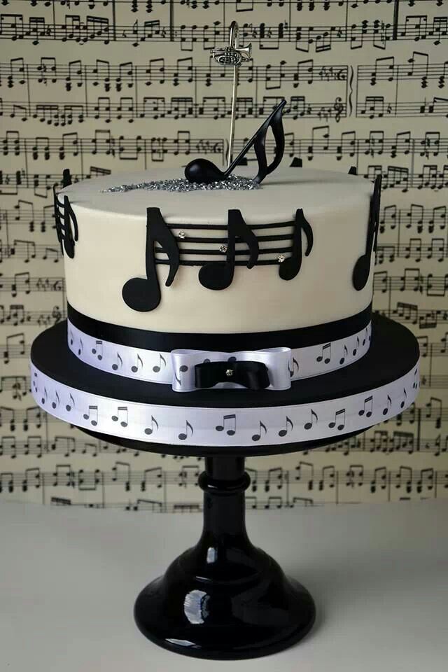 Music Note Themed Birthday Cake