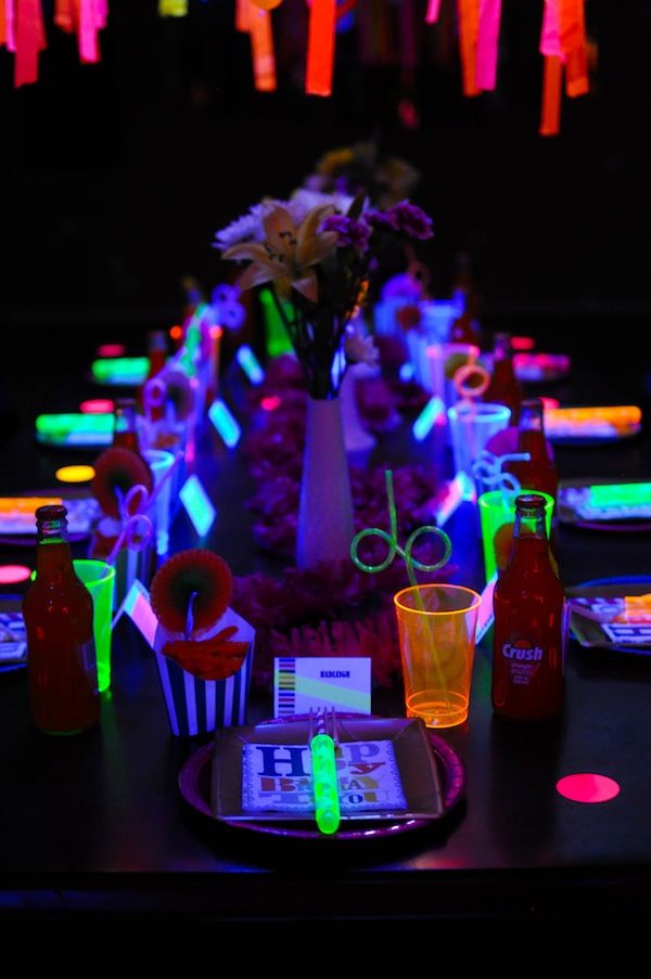 Neon Glow in the Dark Party Ideas