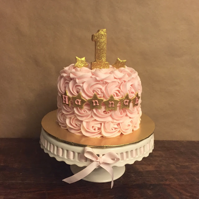 Pink and Gold Birthday Cake Smash