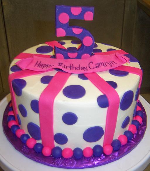Pink and Purple Polka Dot Birthday Cakes