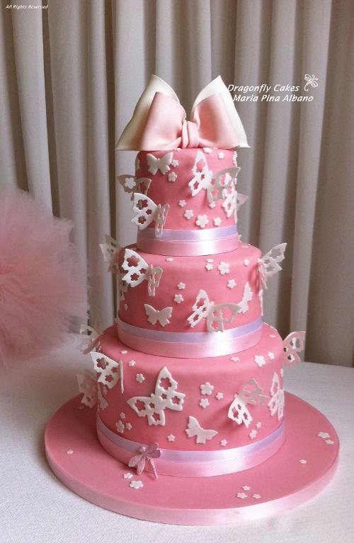 Pink Butterfly Cake