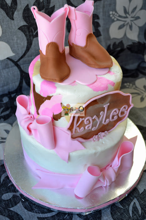 Pink Camo Baby Shower Cake